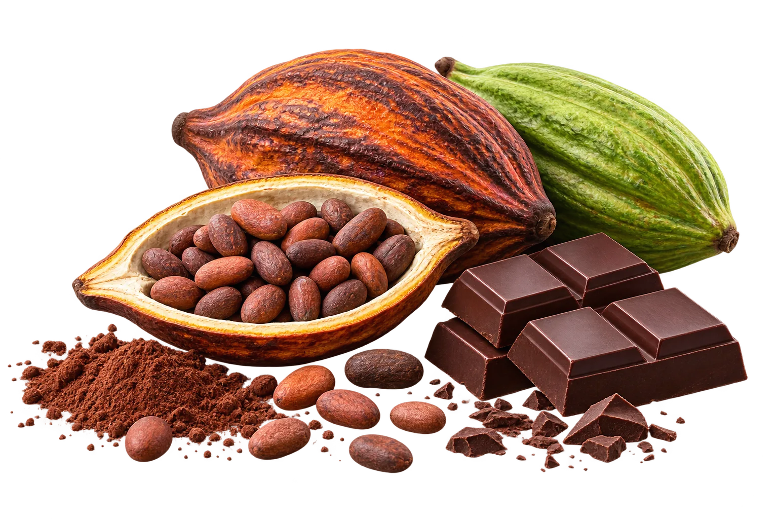 Cocovik cocoa pods and chocolate